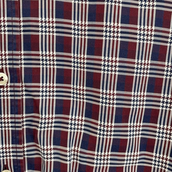 Duchamp Red & Blue Plaid Tailored Fit Dress Men's Shirt Woven in Italy Sz M-L - Picture 5 of 8